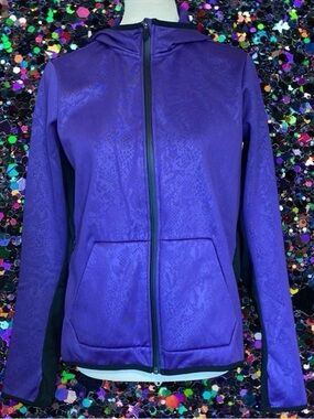 Nike Purple Hooded Jacket with Black Side Panels